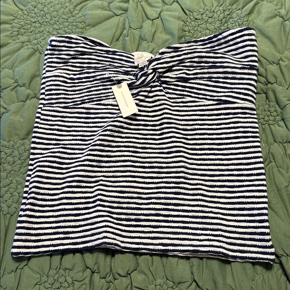 ✨ Anthropologie Striped Twist Tube Top Sz XL - Picture 6 of 6